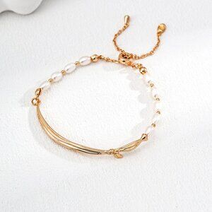 🎀 Dainty "Silk Scarf" Knot Pearl Bracelet 🎀 Handmade Original Design